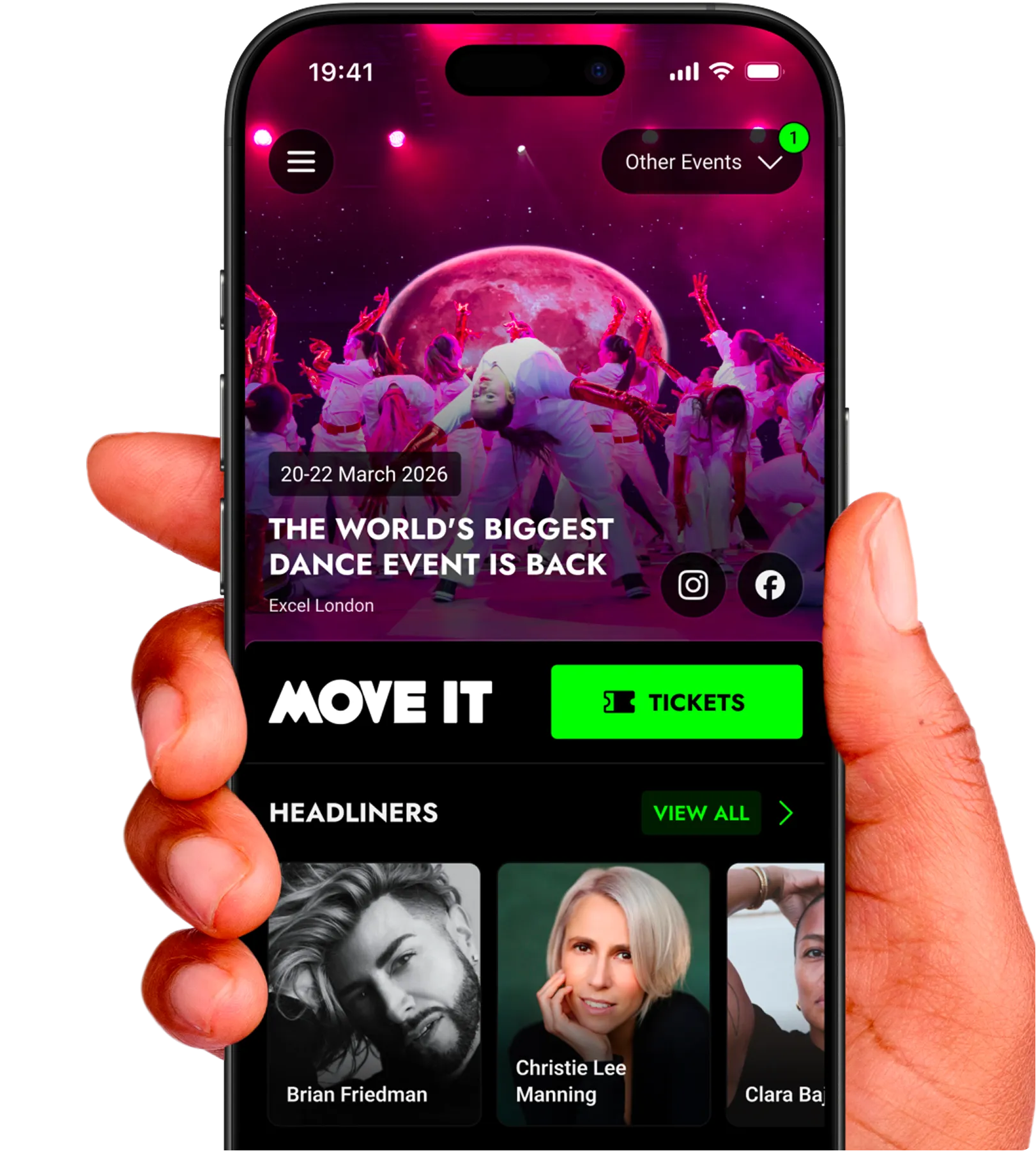 Events App Platform mobile app mockup