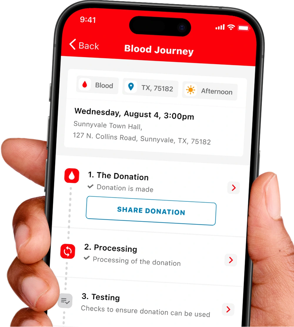 Blood Donor mobile app mockup