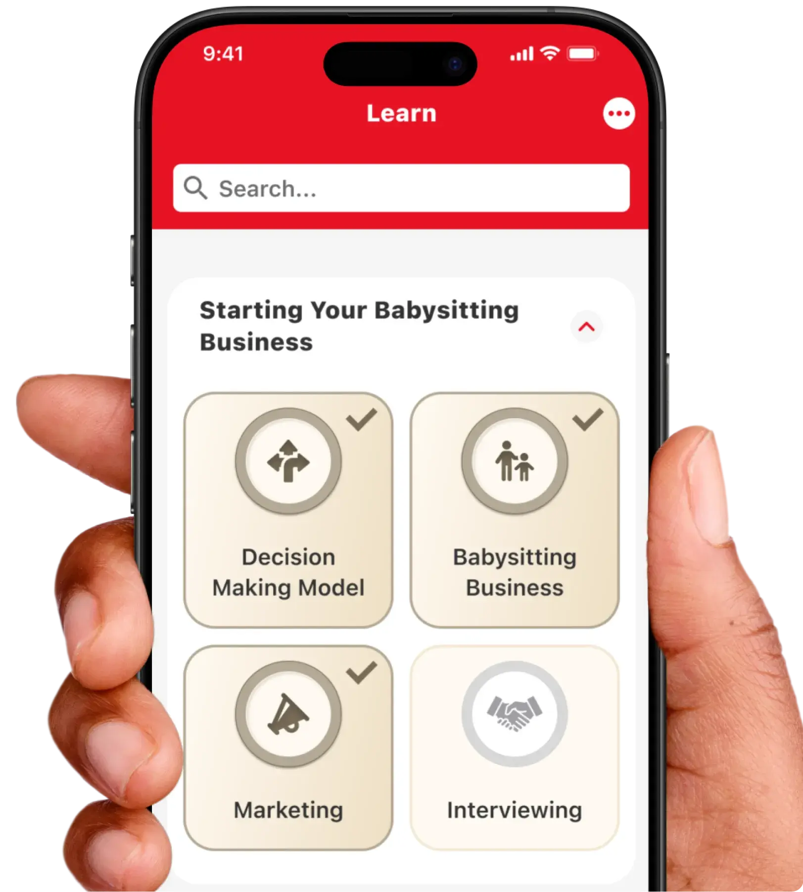 Childcare mobile app mockup