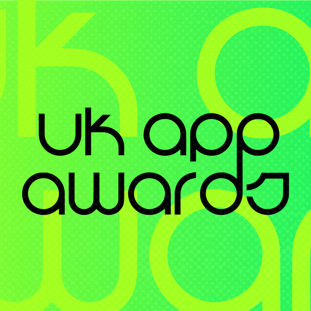 UK App Awards logo in a green tile