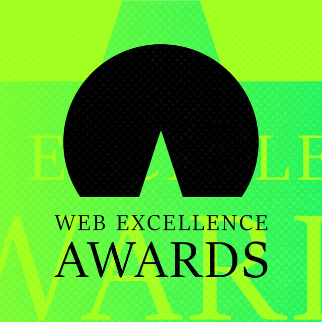 Web Excellence Awards logo in a green tile