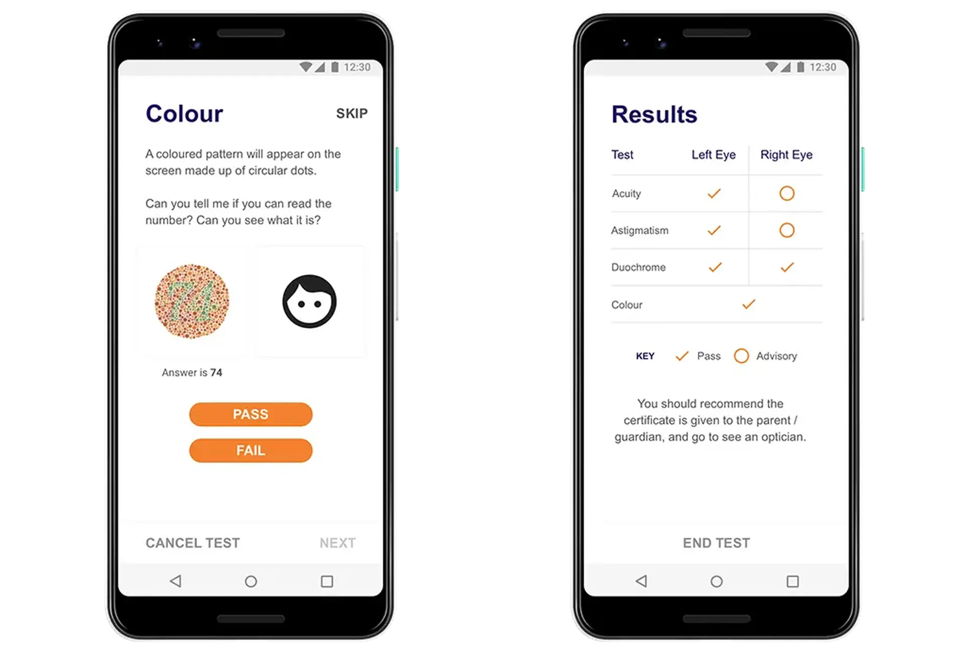 Phone mockups side by side
