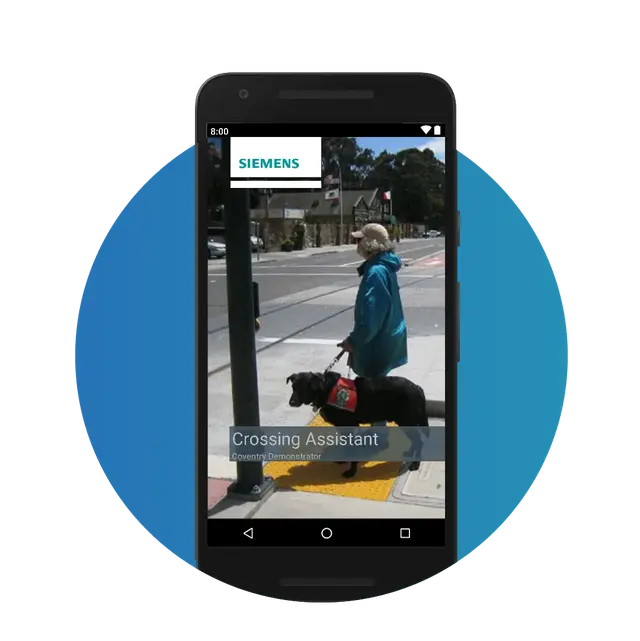 Crossing assistant phone mockup