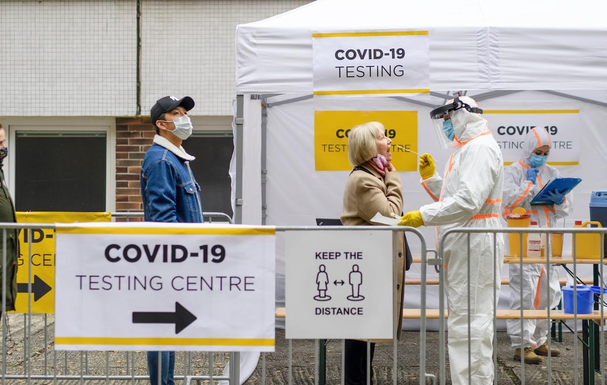 Volunteers at a Covid Test Centre