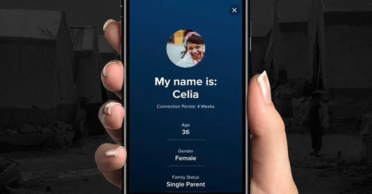 UNHCR App mockup
