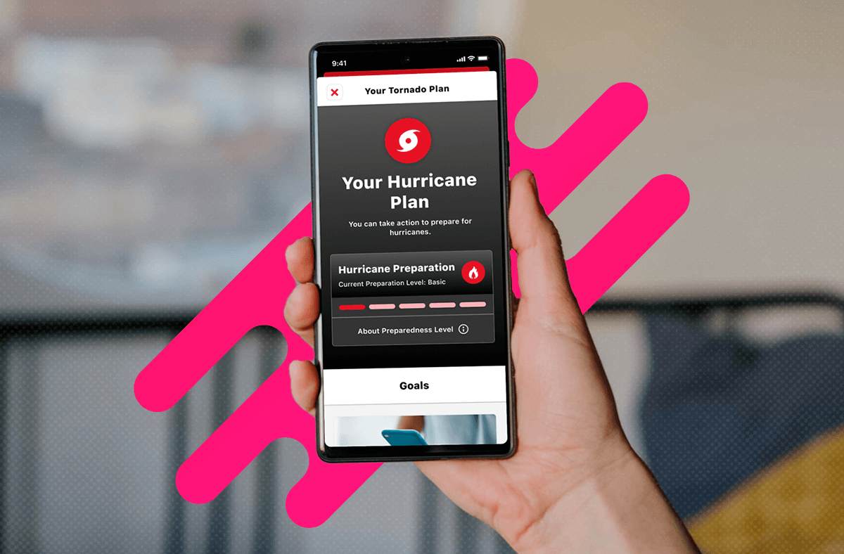 Phone screen displaying the 'Your tornado plan' view in the app.