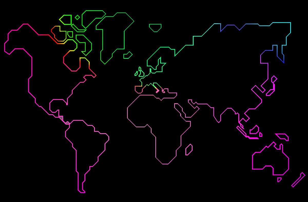 rainbow map of the world