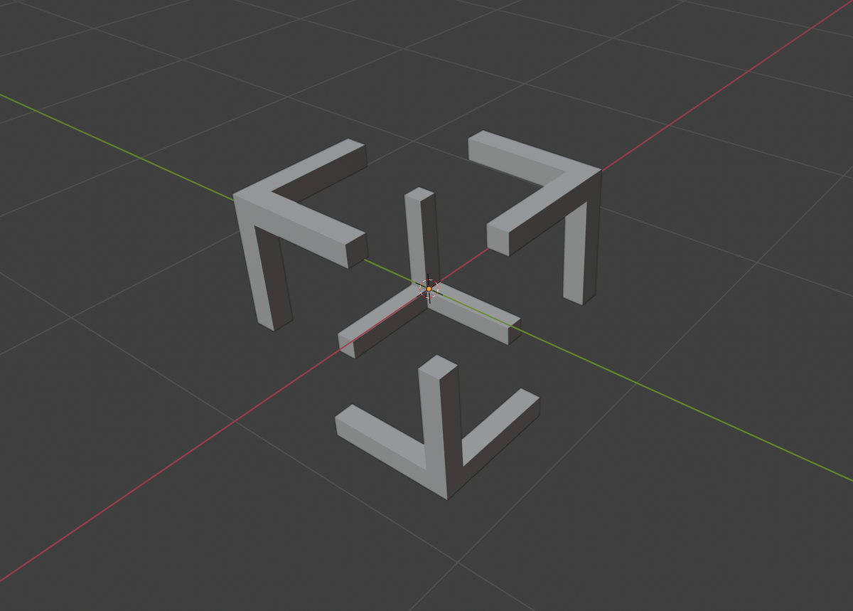 3D model of the 3 Sided Cube logo.
