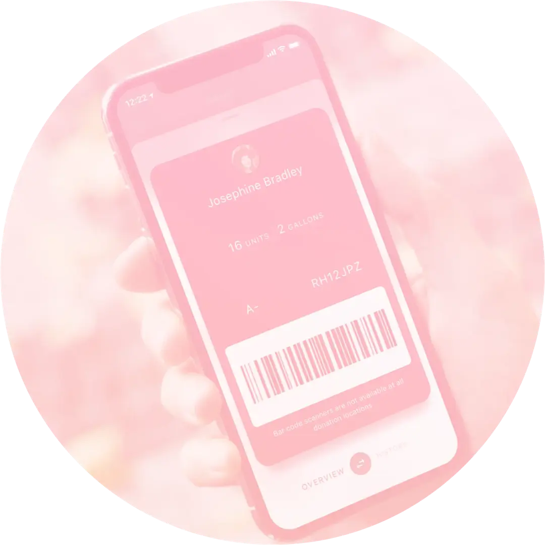 Profile screen in the ARC Blood App on a mobile device