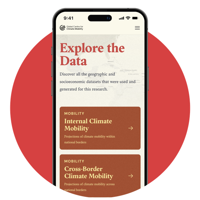 Phone screen with the Data Explorer Portal displayed on screen.