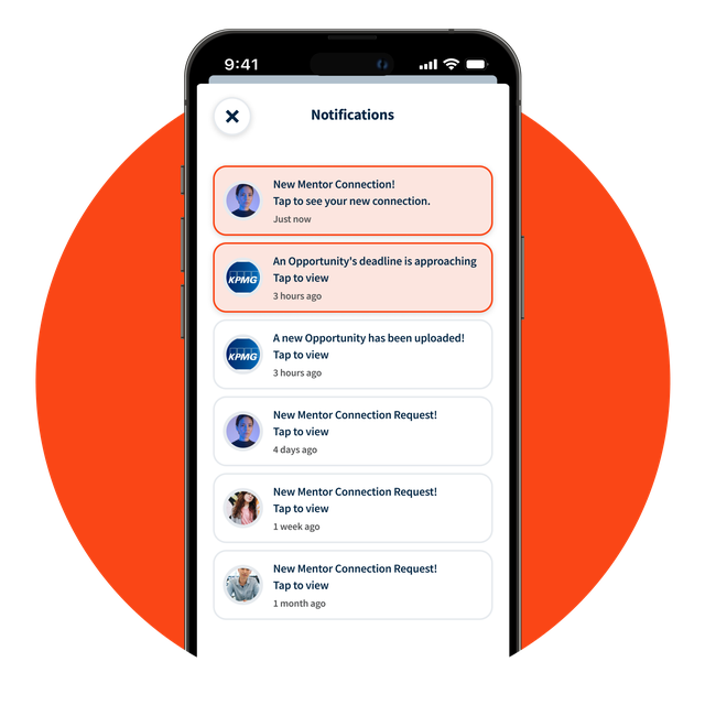 The notification page in the Migrant Leaders app.