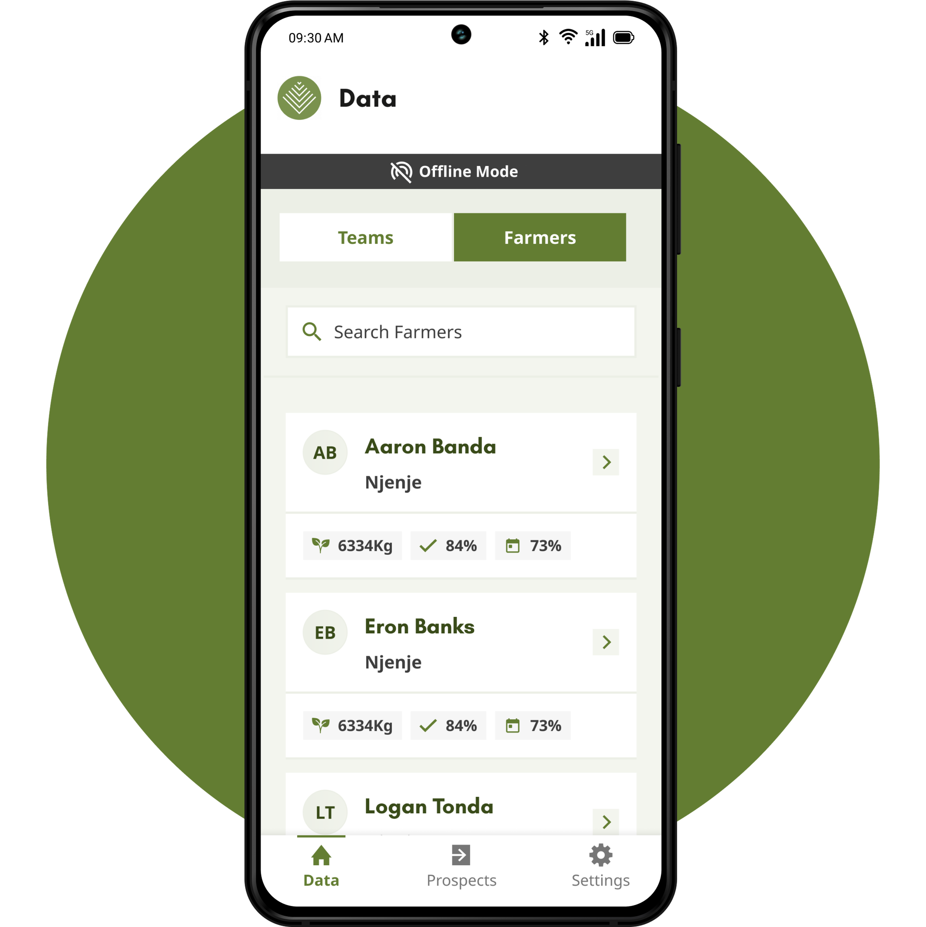 Phone screen displaying the Good Nature Agro app.