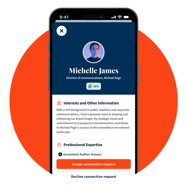The profile page in the Migrant Leaders app.