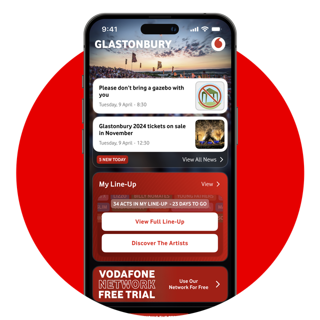 Glastonbury Festival Official App - latest news and notifications view