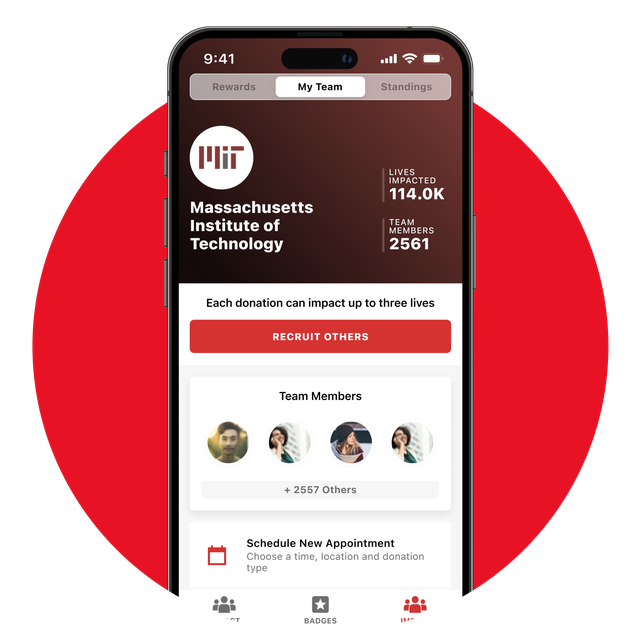 American Red Cross - Blood Donation App - Rewards screen on a mobile device