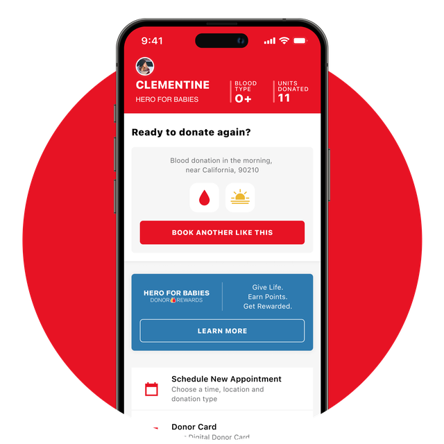 American Red Cross - Blood Donation App - Appointment booking screen on a mobile device