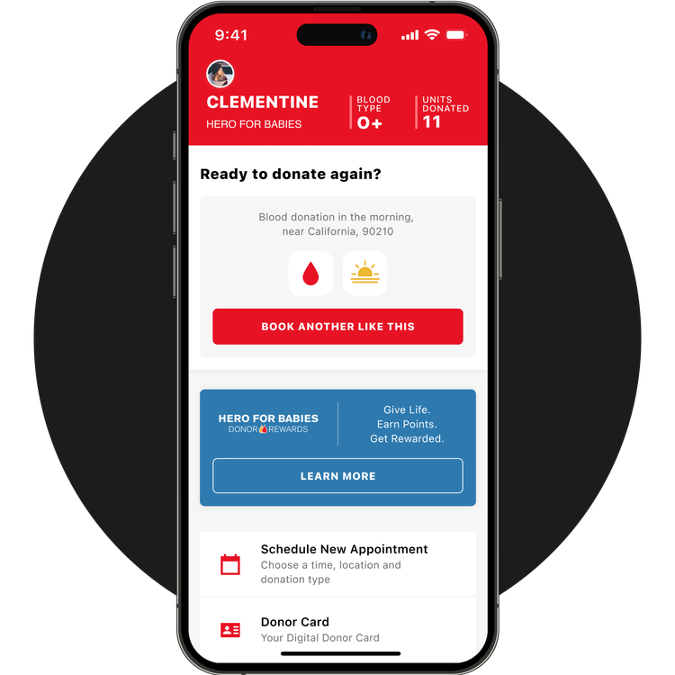 American Red Cross - Blood Donation App - Appointment booking screen on a mobile device