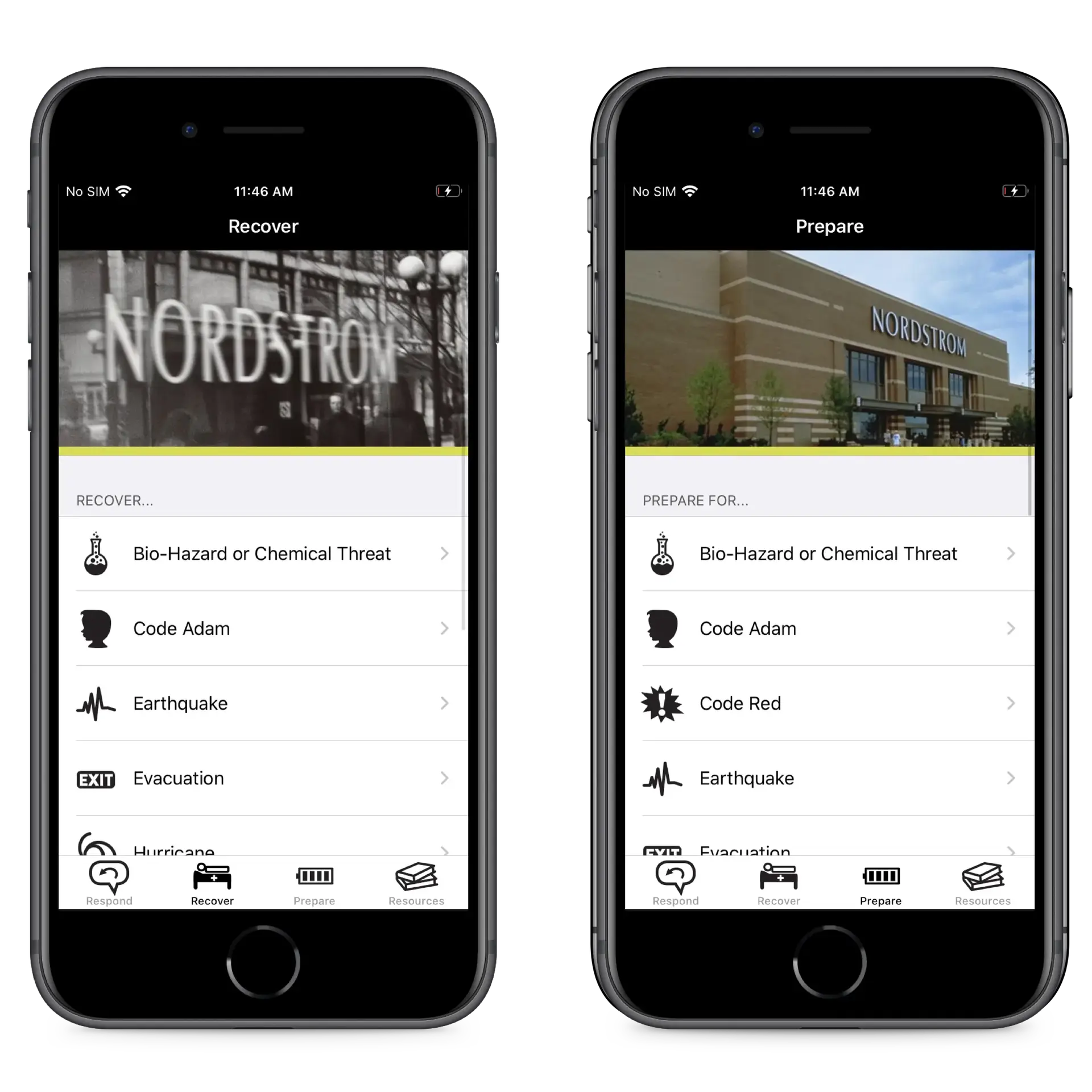 Nordstrom Screenshots Side by Side