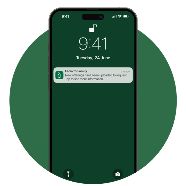 Phone screen showcasing the push notifications on a locked iPhone for the CAFB app.