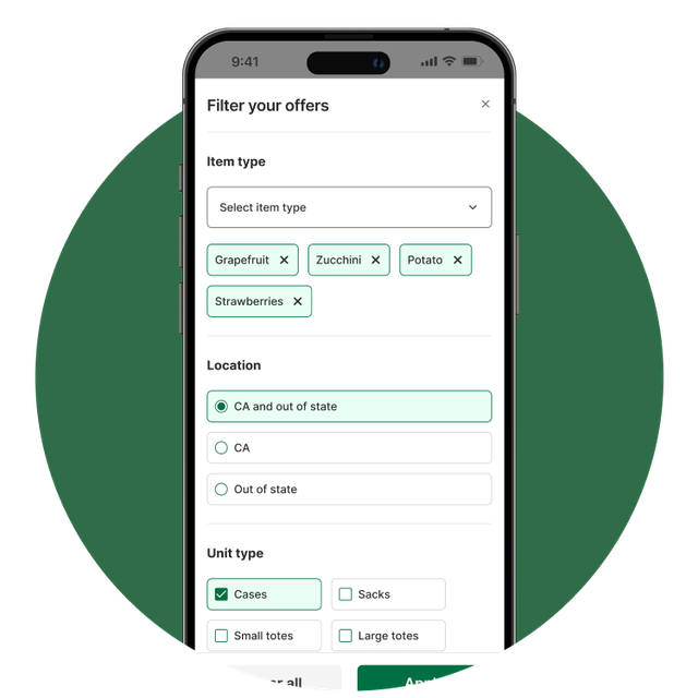 Phone screen showcasing the CAFB app filtering feature.