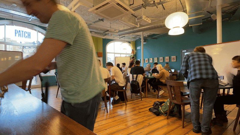 Gif showing a timelapse of the 3 sided cube 2025 hackathon