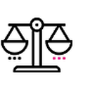 Icon showing balanced scales to signify our value of integrity