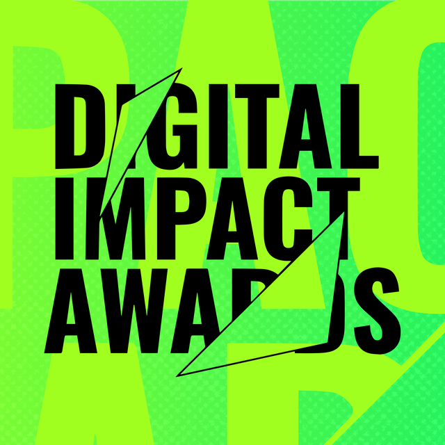 Digital Impact Awards logo in a green tile