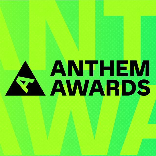 Anthem Awards logo in a green tile